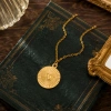 This is a mid-style embossed radiating heart-shaped round pendant necklace with a French sunny texture. It features a simple and minimalist ins style for daily wear and is a niche metal base neckpiece Application Scenario